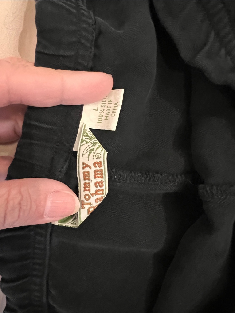 Tommy Bahama Black 100% Silk Relaxed Pants - Picture 6 of 9